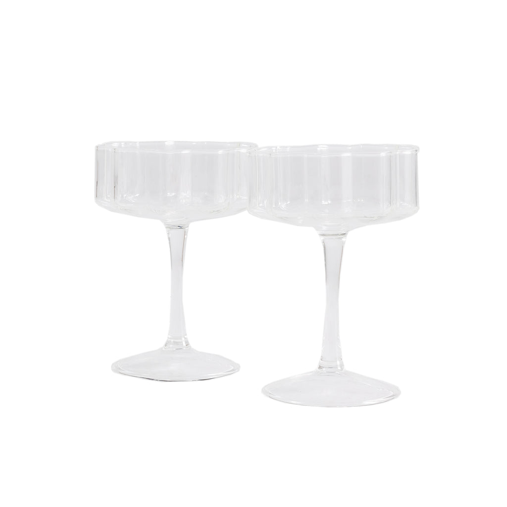 Wave Wine Glass - Teal (Set of 2) – House of Nomad