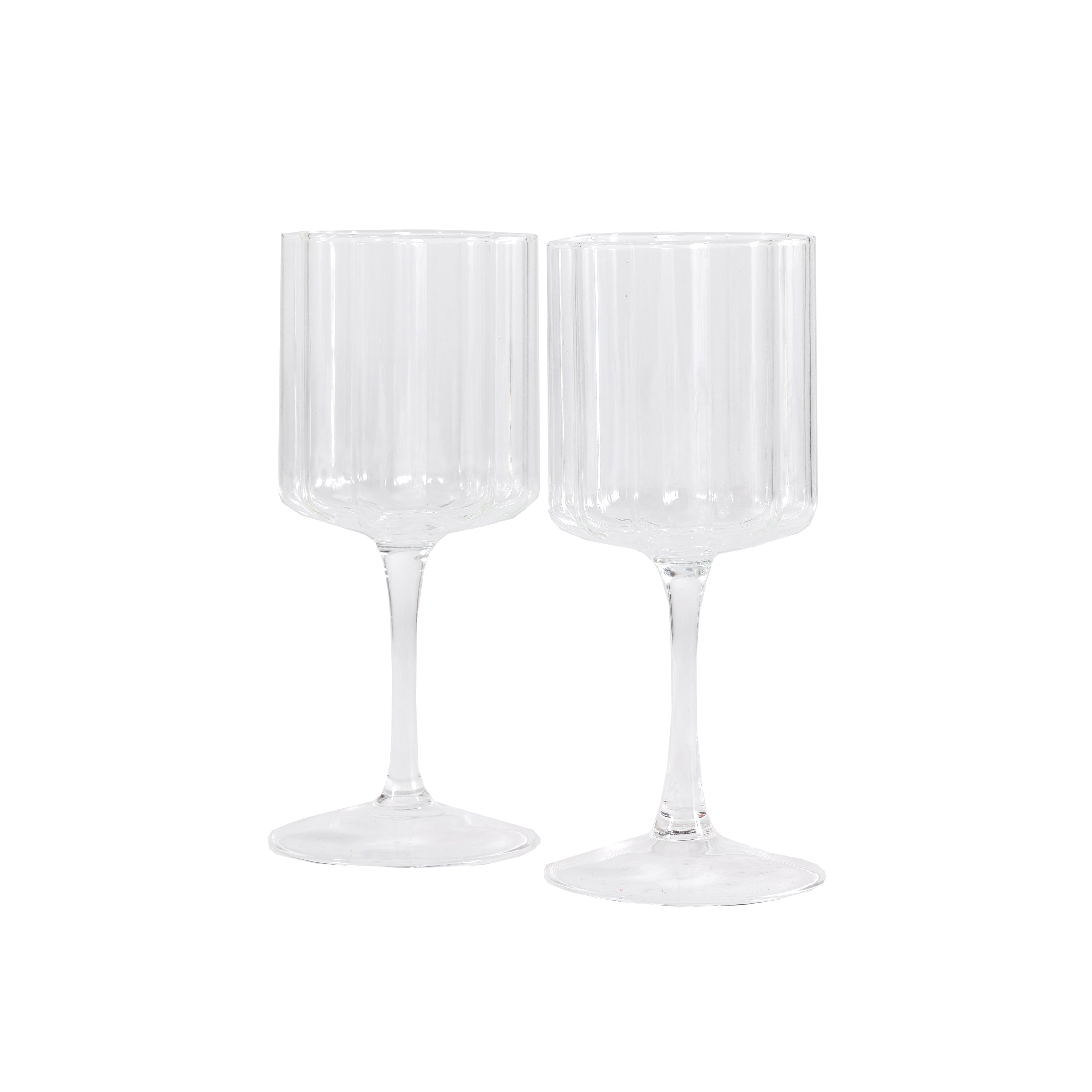 Wave Wine Glass - Clear (Set of 2)