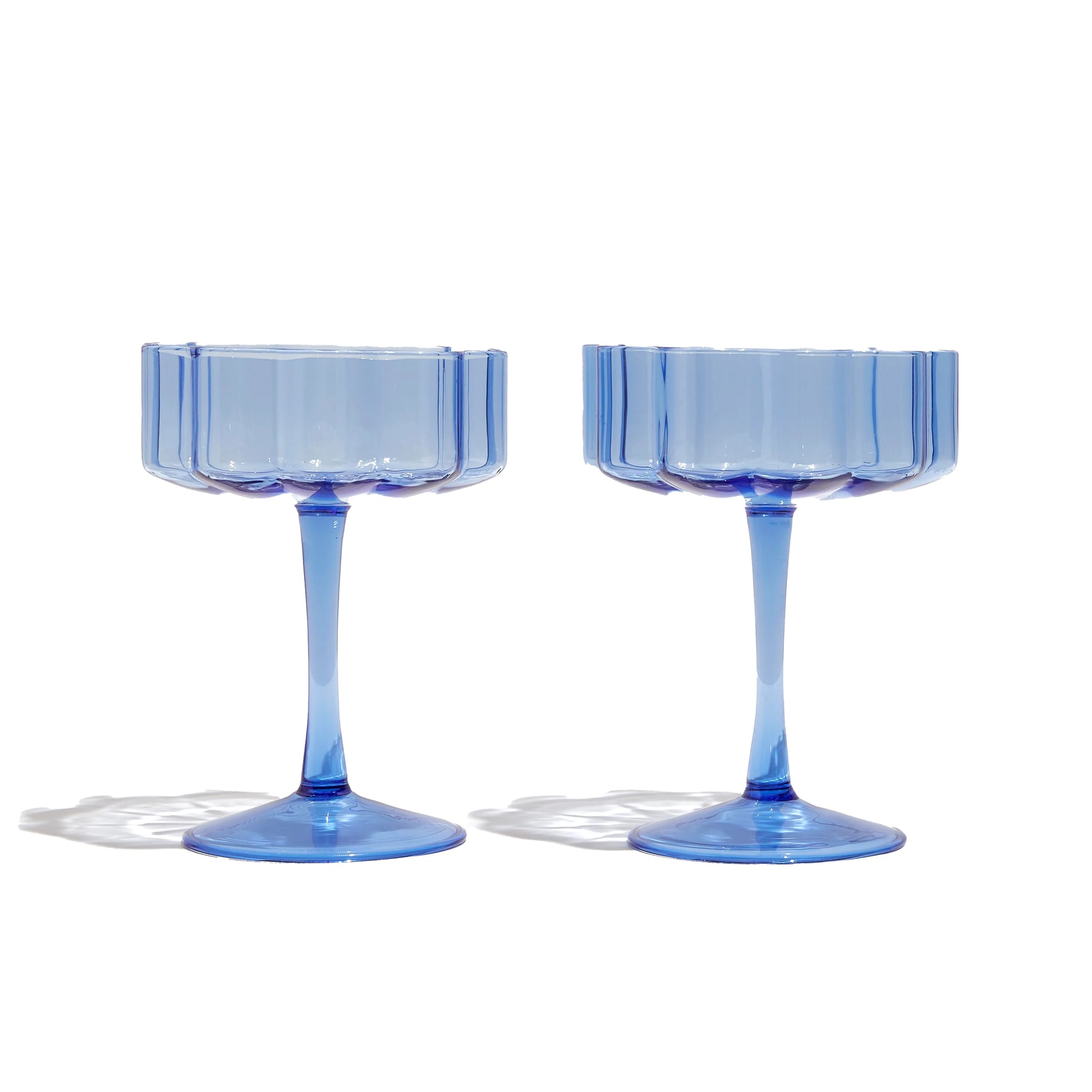 Wave Wine Glass - Teal (Set of 2) – House of Nomad